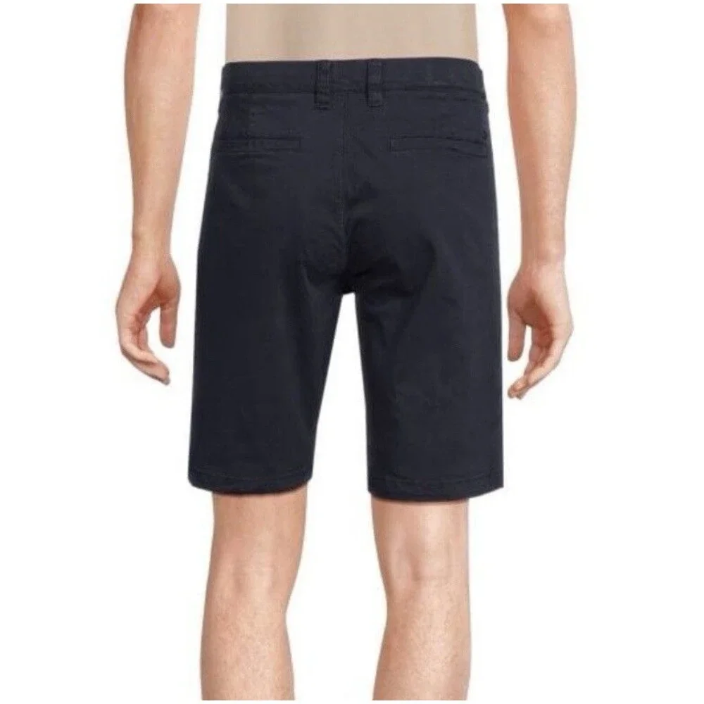 NNO7 NO NATIONALITY Mens Regular Fit Mid Rise Casual Shorts Navy Sz 36 New
